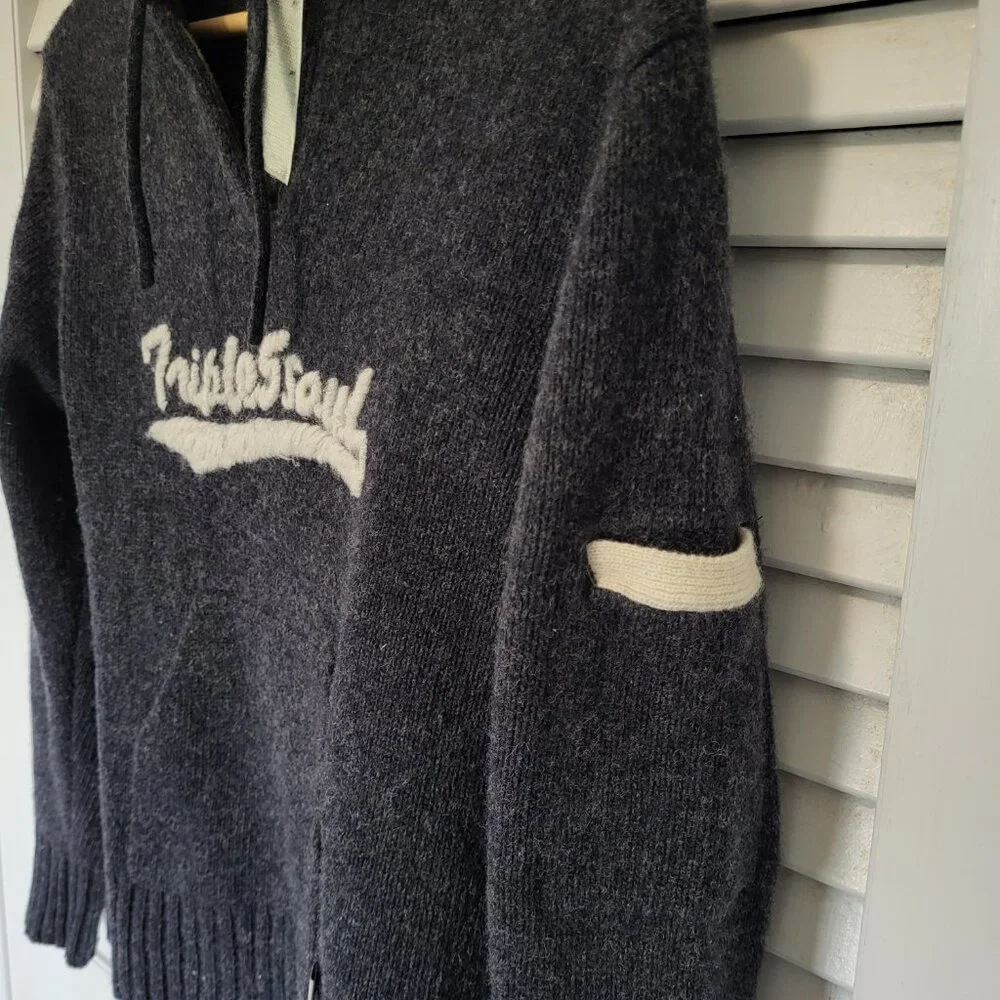 Triple Five Soul Vintage Women's Wool Sweater Medium Charcoal Gray Hoodie